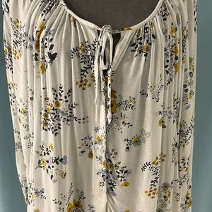 Lucky Brand light weight long sleeve Boho floral blouse women’s sz 2XL